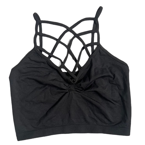 NWOT SUZETTE COLLECTION BLACK SPIDER CAGE BRALETTE / CROPPED TOP - Picture 3 of 6